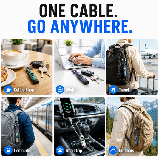 AOAOIO™ 4-in-1 EDC Cable - 65W Fast Charging USB-C Keychain Cord with Digital Display