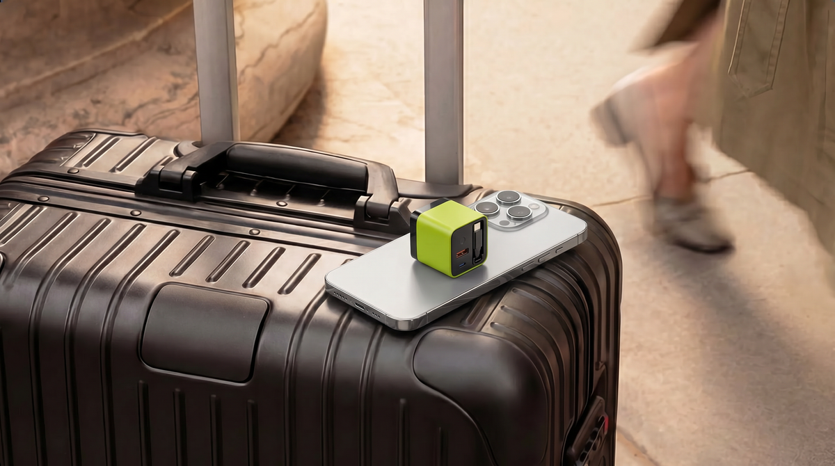65W All-in-One Fast Charger with Built-In Retractable USB-C Cable