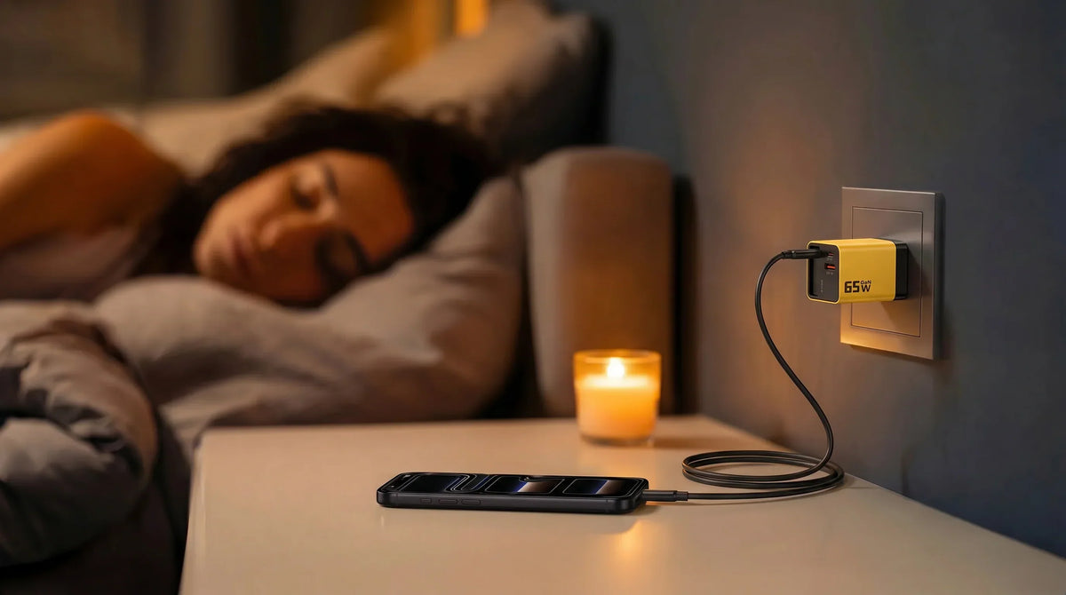 65W All-in-One Fast Charger with Built-In Retractable USB-C Cable