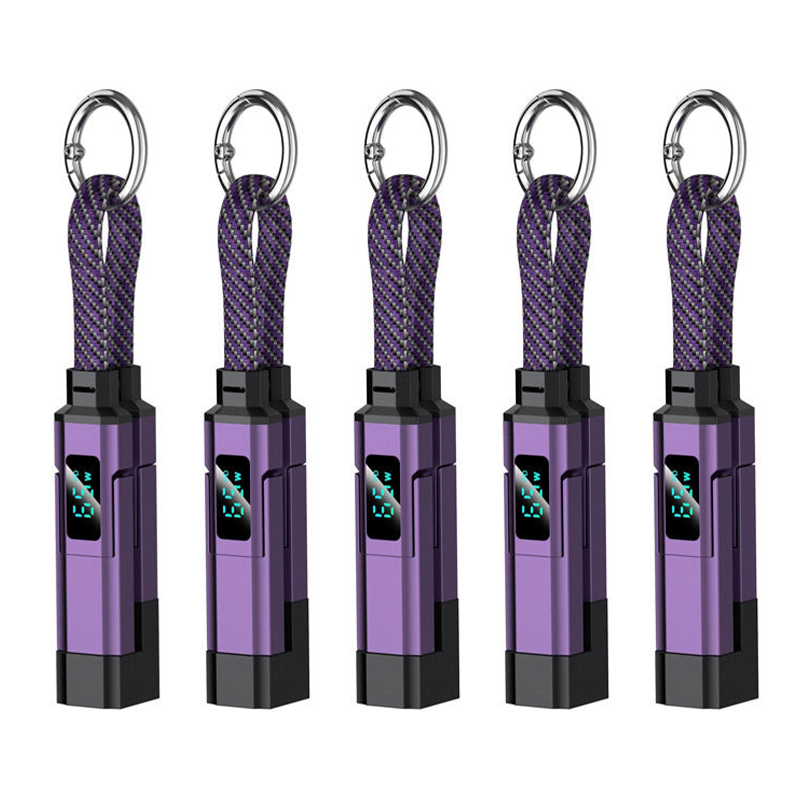 AOAOIO™ 4-in-1 EDC Cable - 65W Fast Charging USB-C Keychain Cord with Digital Display