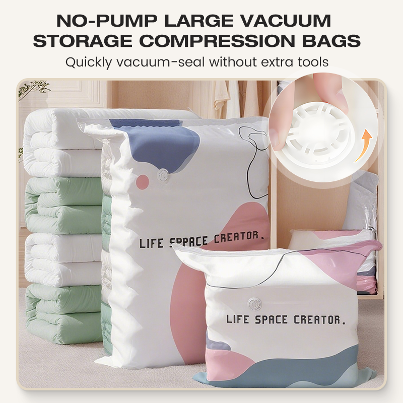 2026 HOT SALE✨ 50% OFF! 🔥No‑Pump Vacuum Storage Bags – Press & seal, no pump needed.