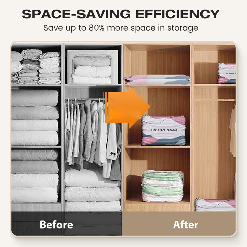 2026 HOT SALE✨ 50% OFF! 🔥No‑Pump Vacuum Storage Bags – Press & seal, no pump needed.