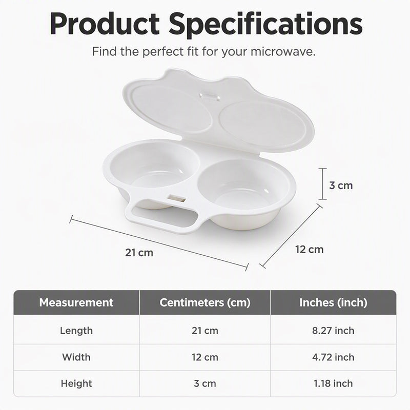 🎁BUY 2 GET 1 FREE! | Microwave Egg Poacher, Dual‑Cavity Non‑Stick, Easy‑to‑Clean